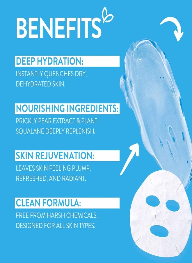 By Nature 2% Hyaluronic Acid Sheet Face Mask for Dry, Dehydrated & Sensitive Skin – Hydration Boost with Prickly Pear & Squalane – Made in New Zealand – Pack of 12 - Image 4